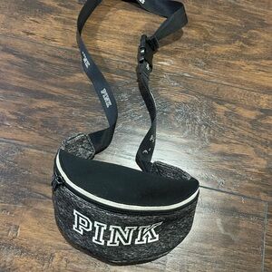 PINK Victoria's Secret Black and Gray Hobo Bag